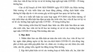 Kế hoạch triển khai thực hiện các hoạt động đảm bảo an toàn cho sinh viên , học viên đi học trở lại và xử lý các trường hợp nghi ngờ mắc COVID-19 trong trường học